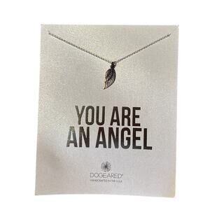 DOGEARED Guardian Angel Silver Necklace 18” Chain + Angel Wing Charm | NWT